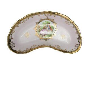 Hand Painted Courting Scene Trinket Dish